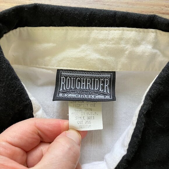 Roughrider Women's Western Shirt Shoulder Overlay Lattice Detail Vintage 90s - Picture 6 of 8